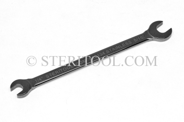 #10134 - Stainless Steel 1/4" x 5/16" Open End Wrench. wrench, open end, stainless steel, spanner